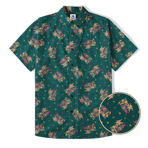 Hula Dancing Tiki Hibiscus Flower Hawaii Shirt