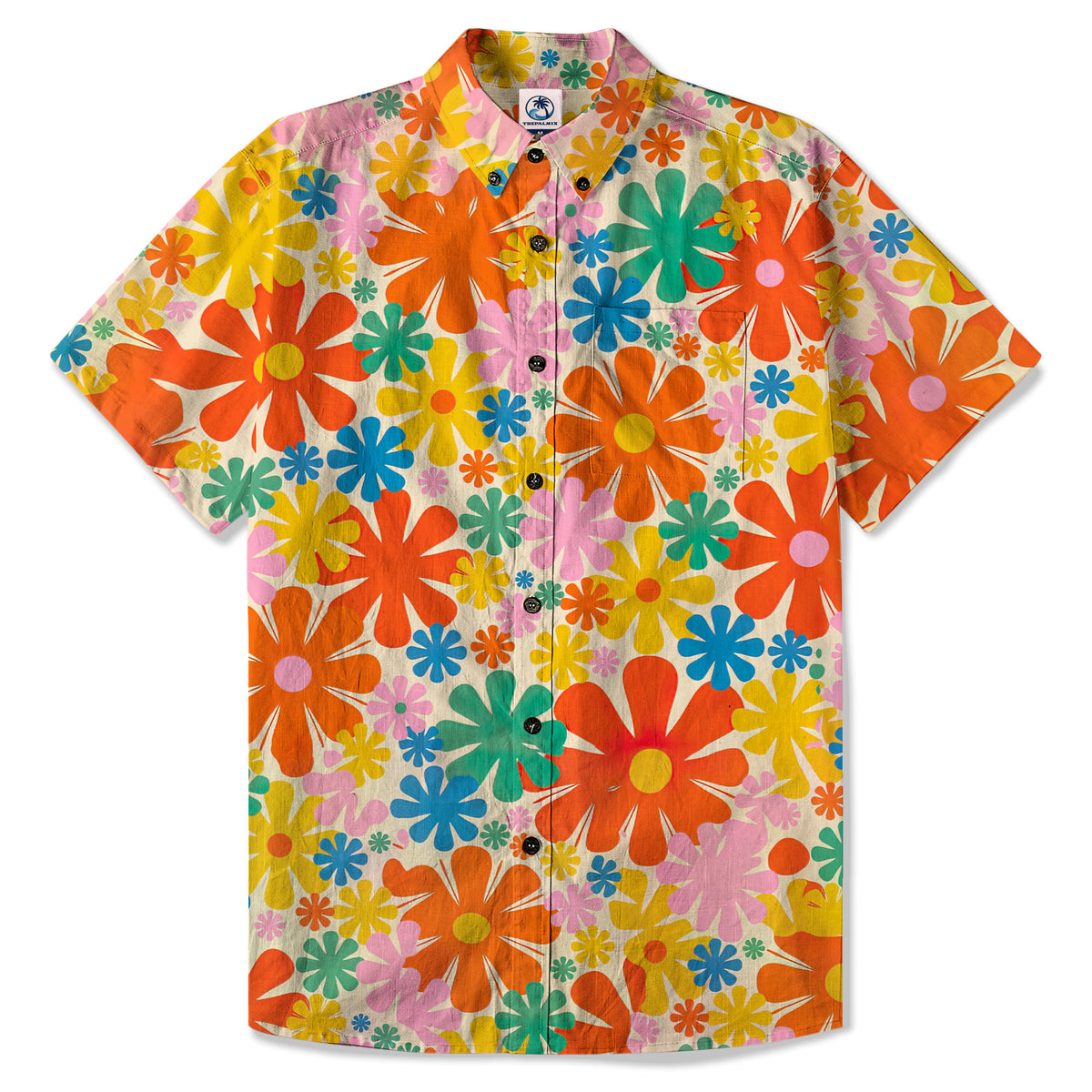 Hippie Groovy Flower Hawaii Shirt, Hippie Peace Love Hawaii Shirt