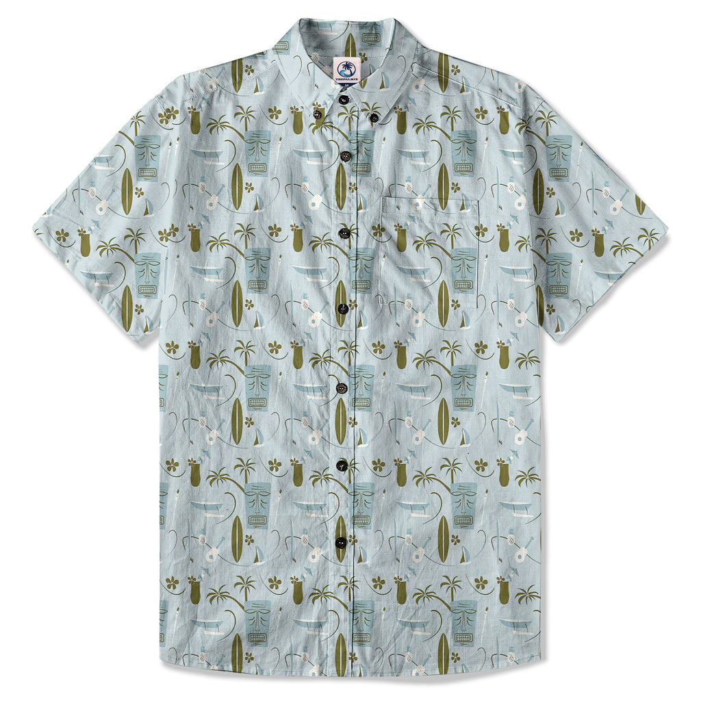 Retro Mid Century Modern Tiki Pattern Hawaii Shirt