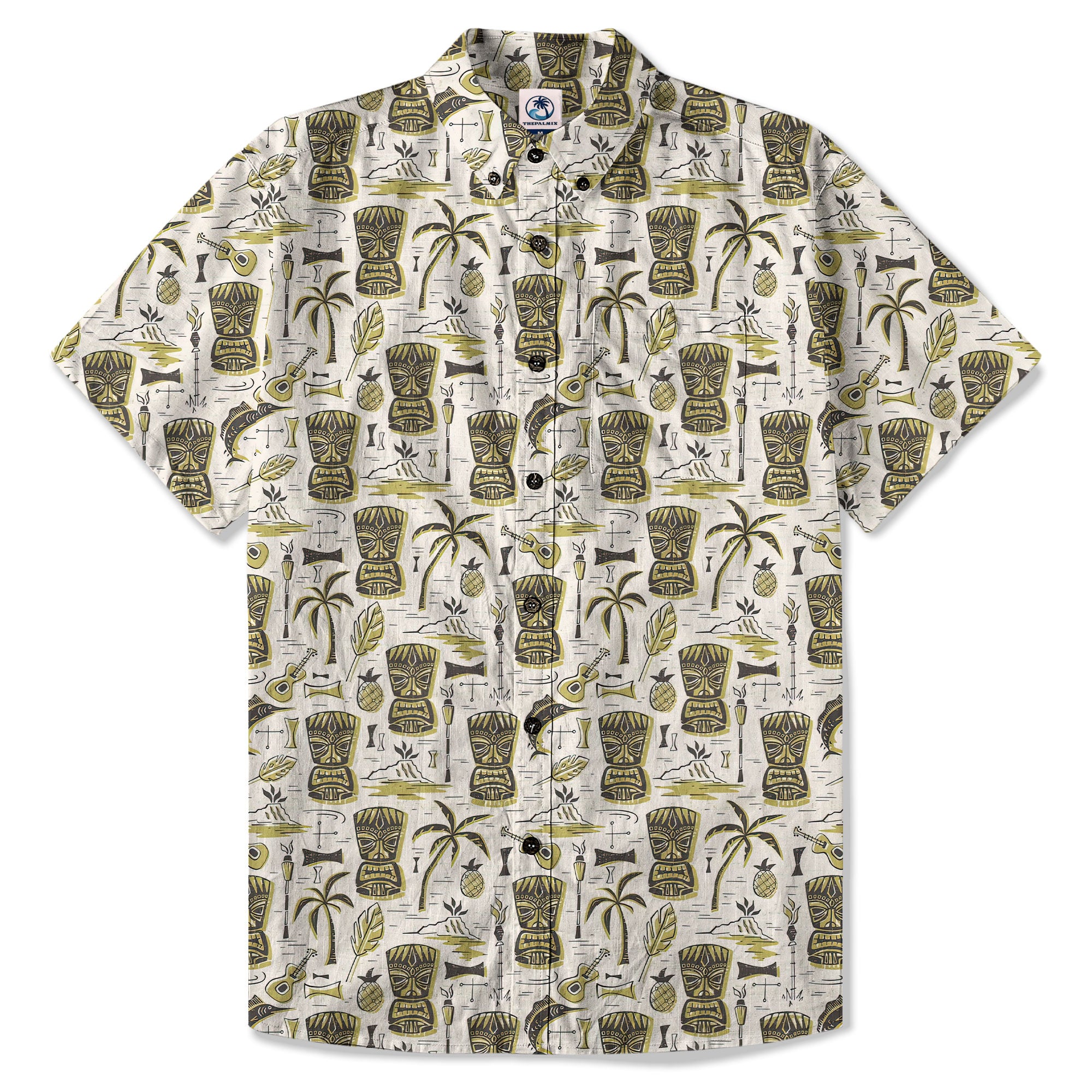 Retro Mid Century Modern Tiki Hawaii Shirt, Tropical Tiki Hawaii Shirt