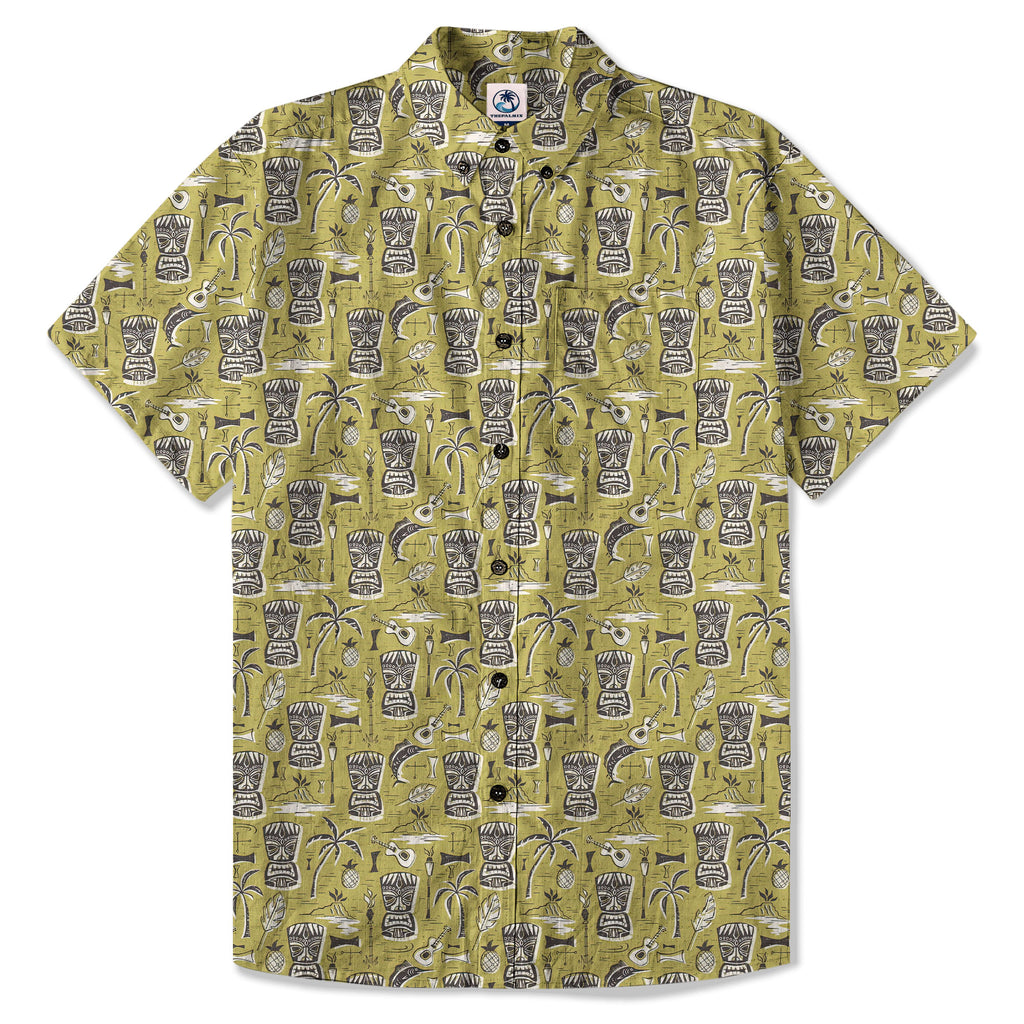 Retro Mid Century Modern Tiki Hawaii Shirt, Tropical Tiki Hawaii Shirt