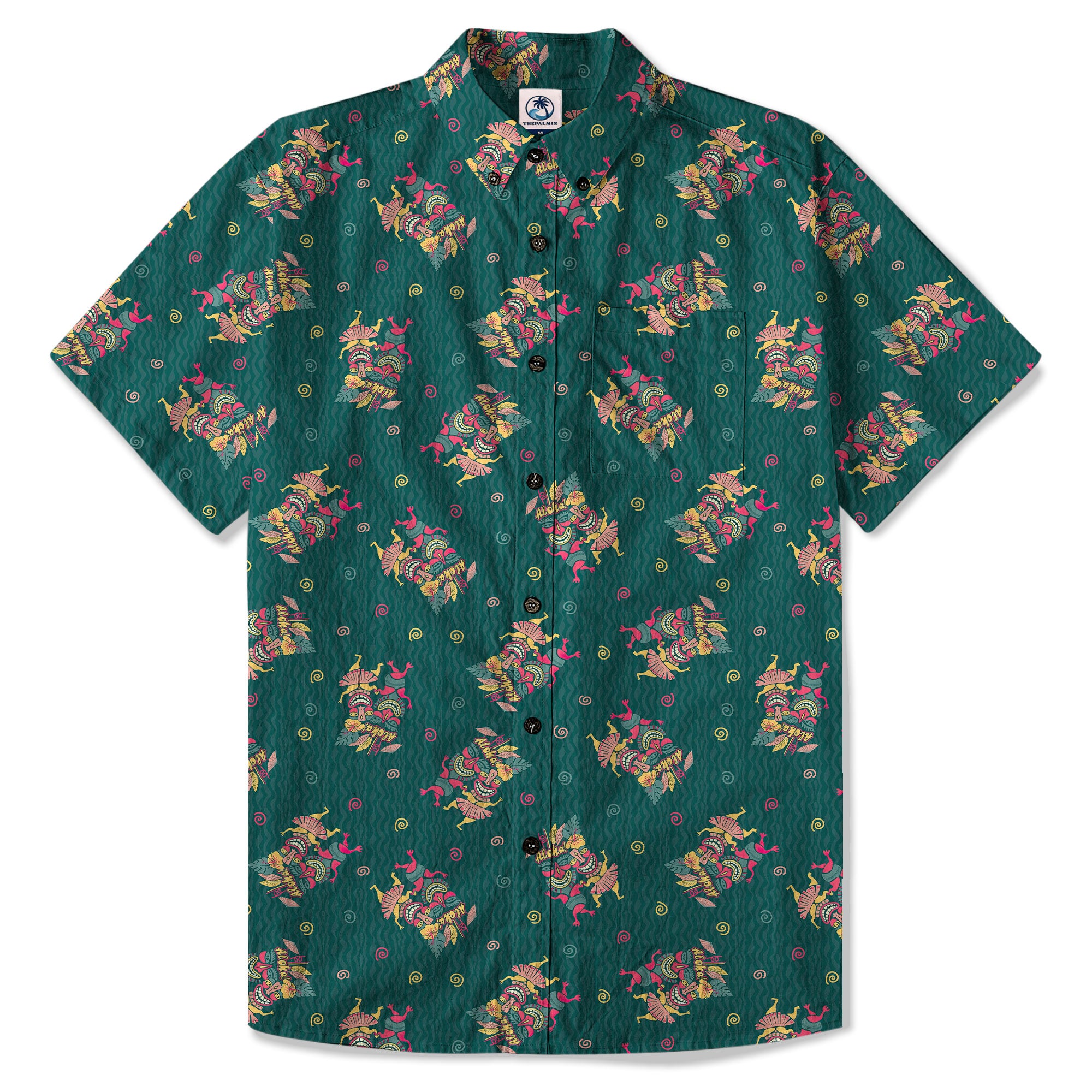 Hula Dancing Tiki Hibiscus Flower Hawaii Shirt