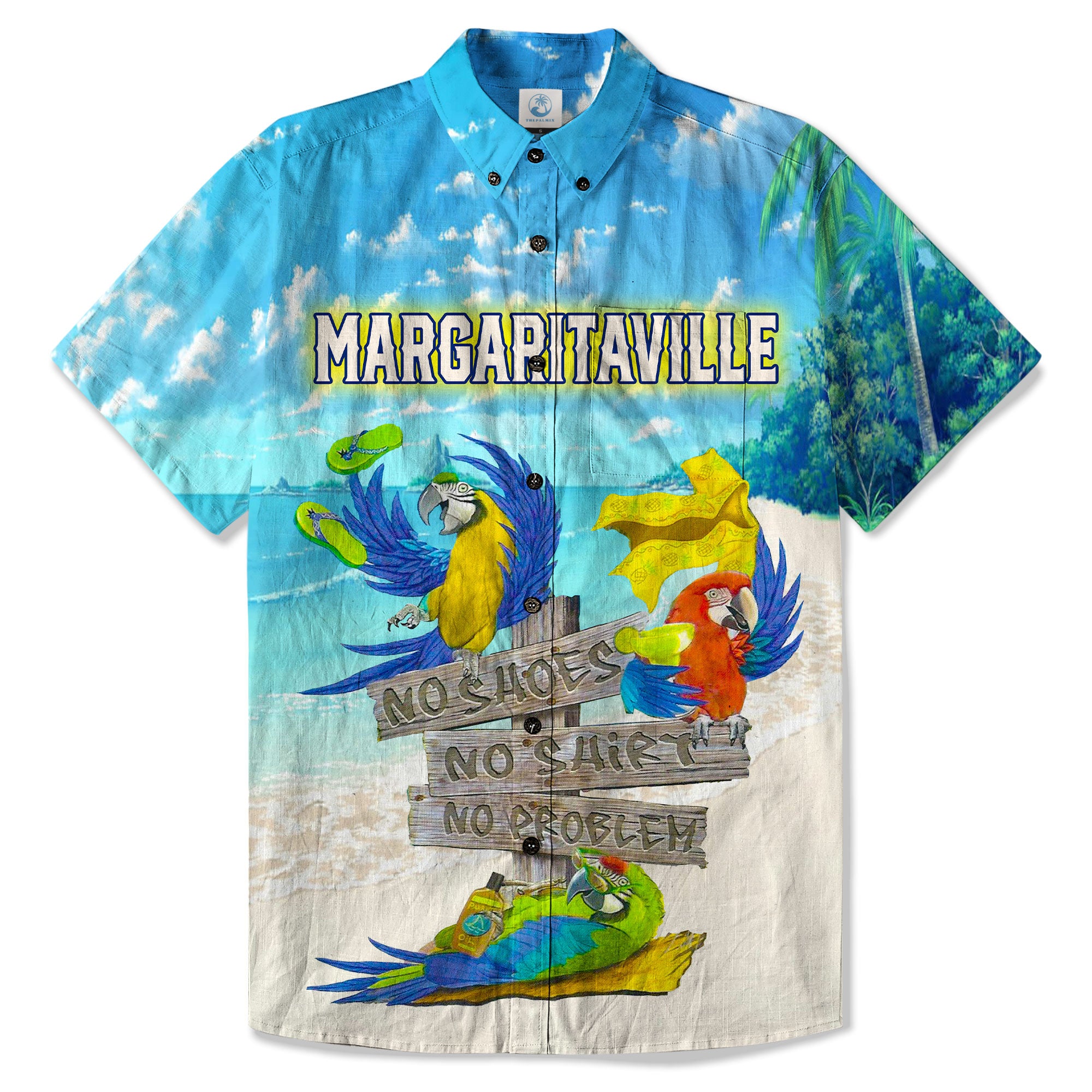 Margaritaville Parrot Hawaii Shirt, No Shirt No Shoes No Problem Hawaii Shirt