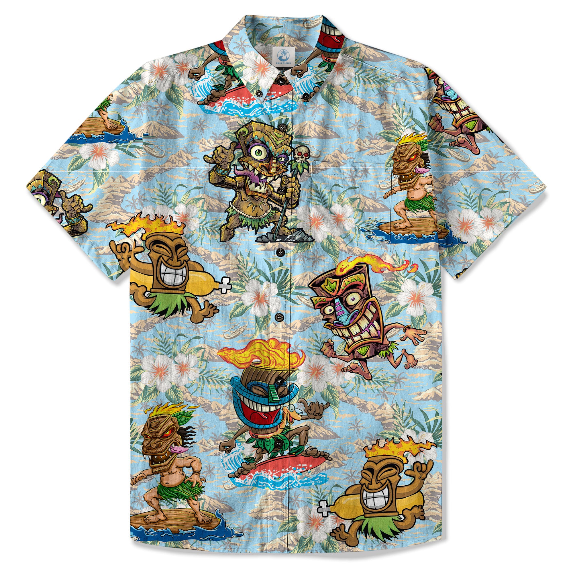 Tiki Mask Aloha Hawaii Shirt, Tiki Mask Ocean Hawaiian Shirt