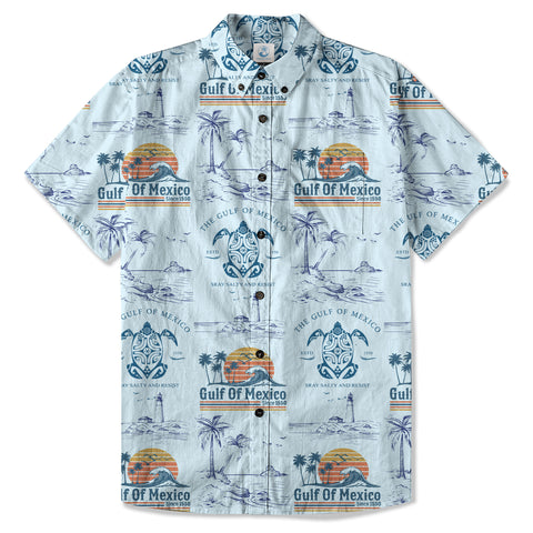 Retro Sunset Gulf Of Mexico Since 1550 Hawaii Shirt, Gulf of Mexico Hawaii Shirt