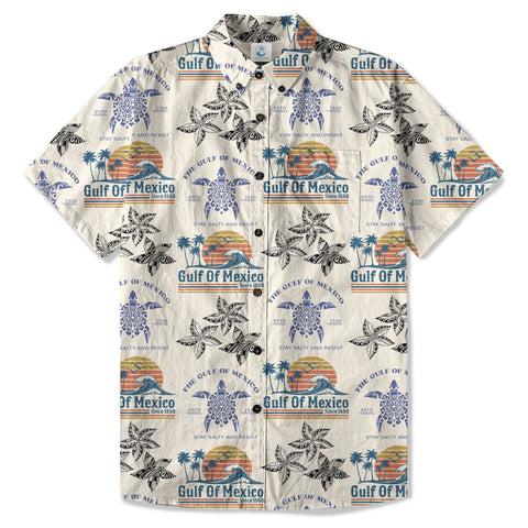 Retro Sunset Gulf Of Mexico Since 1550 Hawaii Shirt, Gulf of Mexico Hawaii Shirt