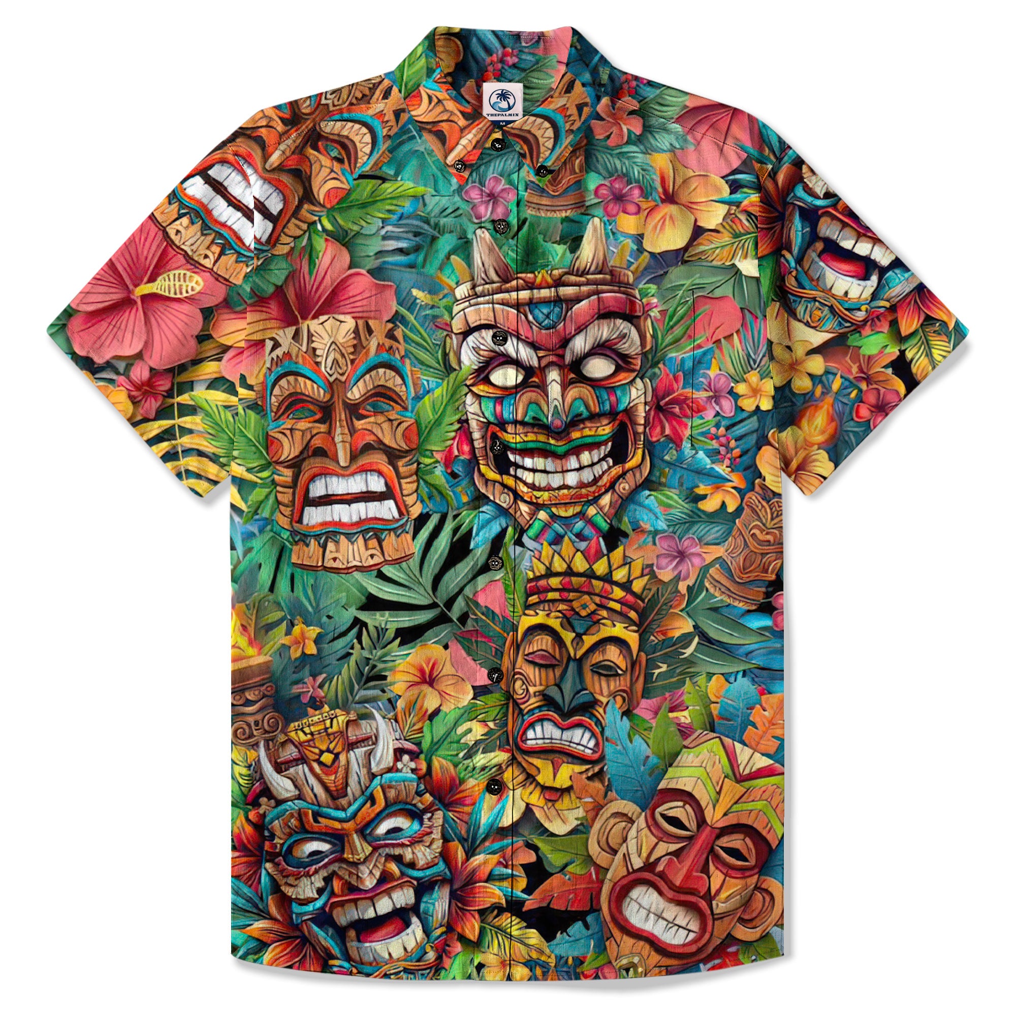 Colorful Tiki Hawaiian Shirt, Summer Vibes Aloha Hawaii Shirt