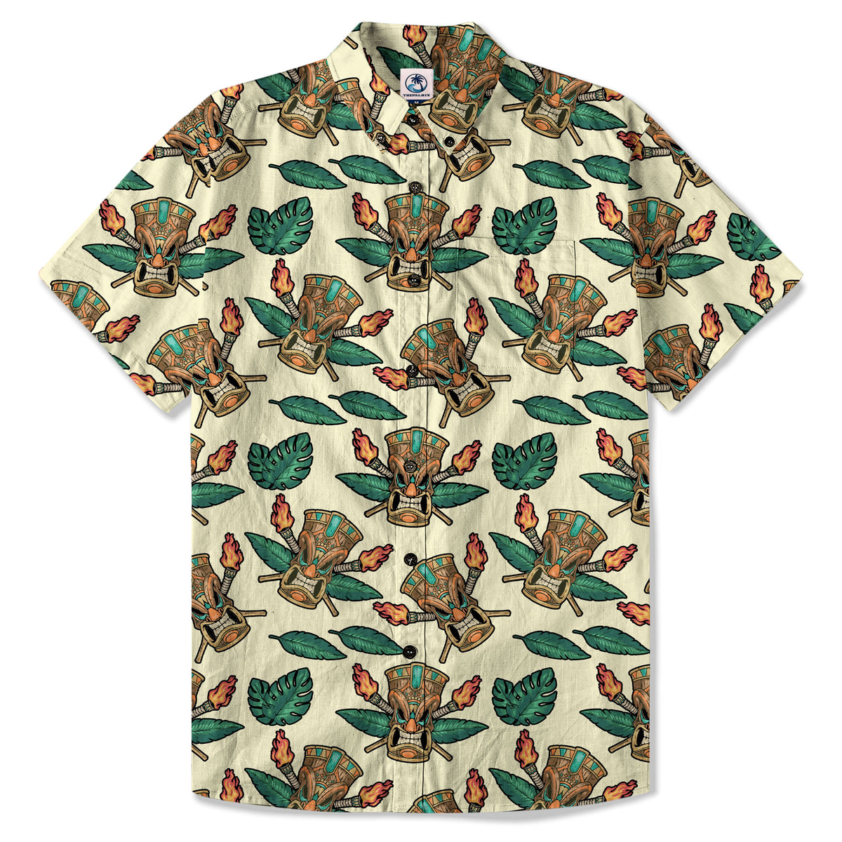 Tribal Tiki Hawaiian Shirt, Tiki Flowers Aloha Hawaii Shirt