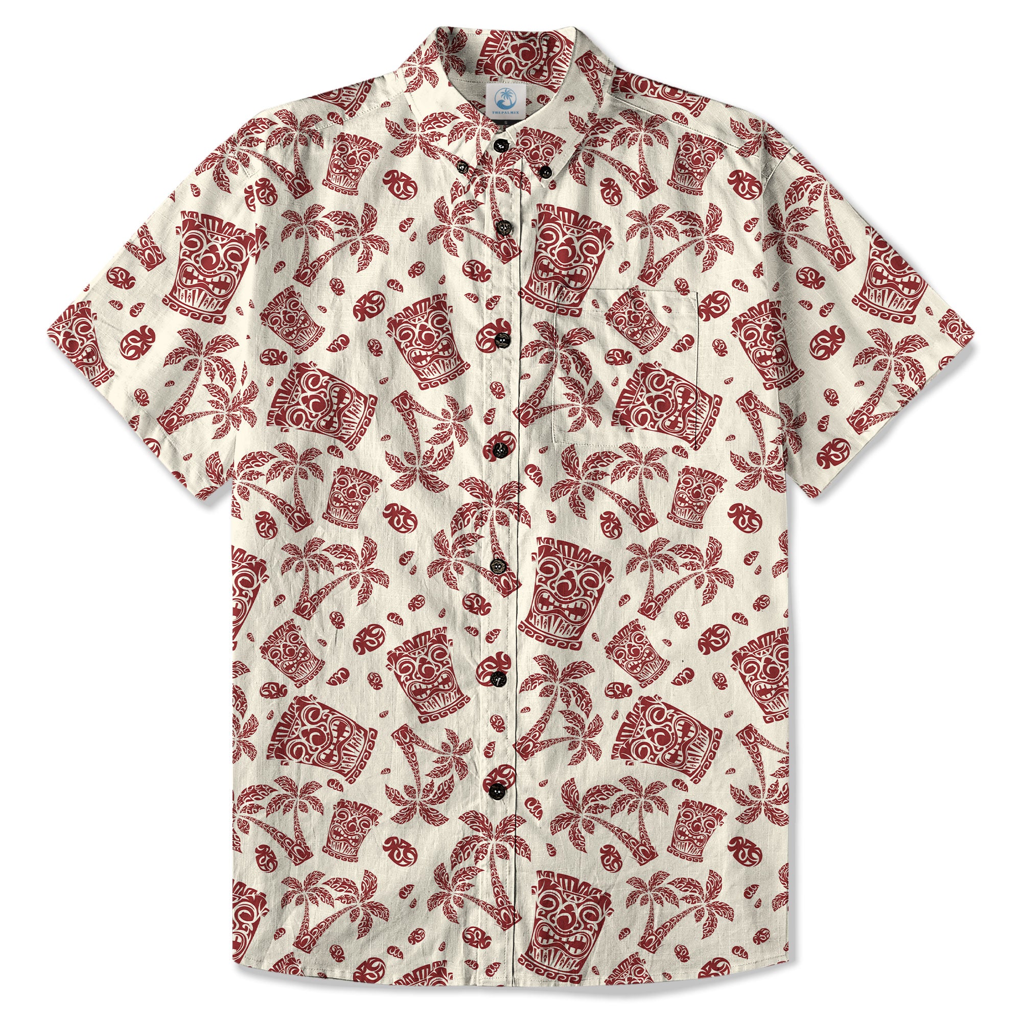 Tiki Mask Cannabis Smoking Hawaii Shirt, Hibiscus Flowers Smoking Tiki Hawaii Shirt