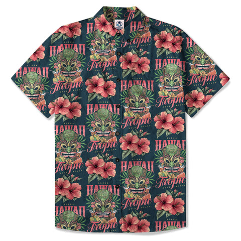 Tiki Hawaii Tropic Hawaiian Shirt