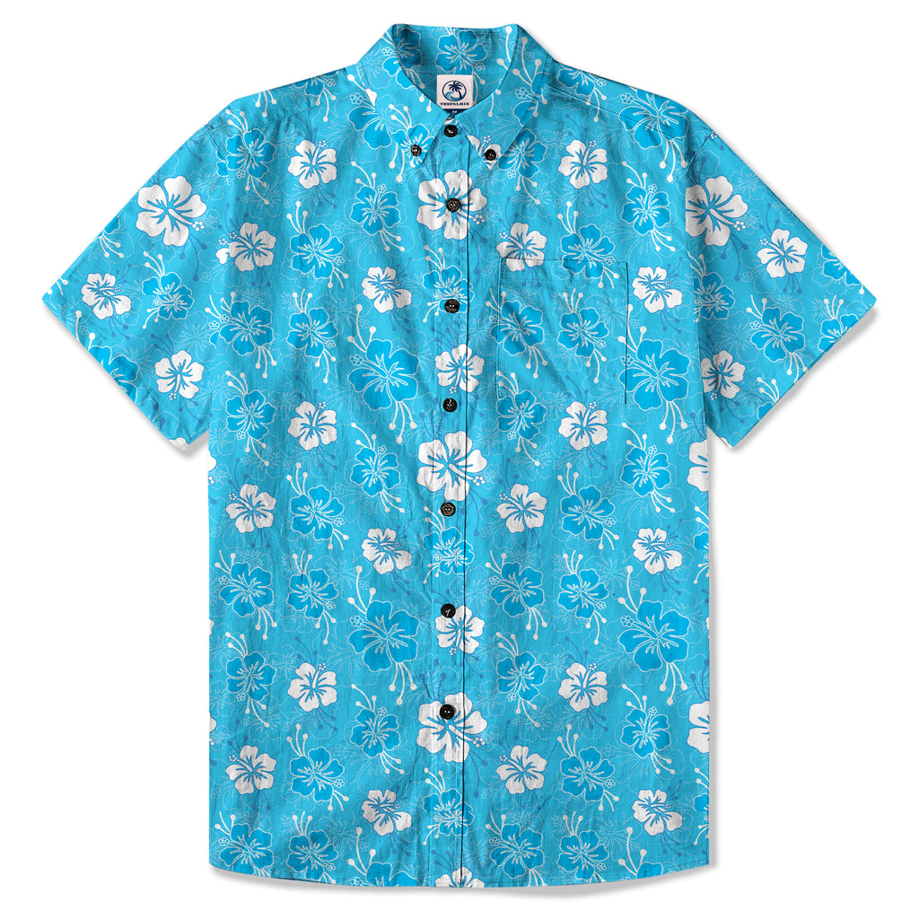 Hibiscus Floral Pattern Button Up Hawaii Shirt
