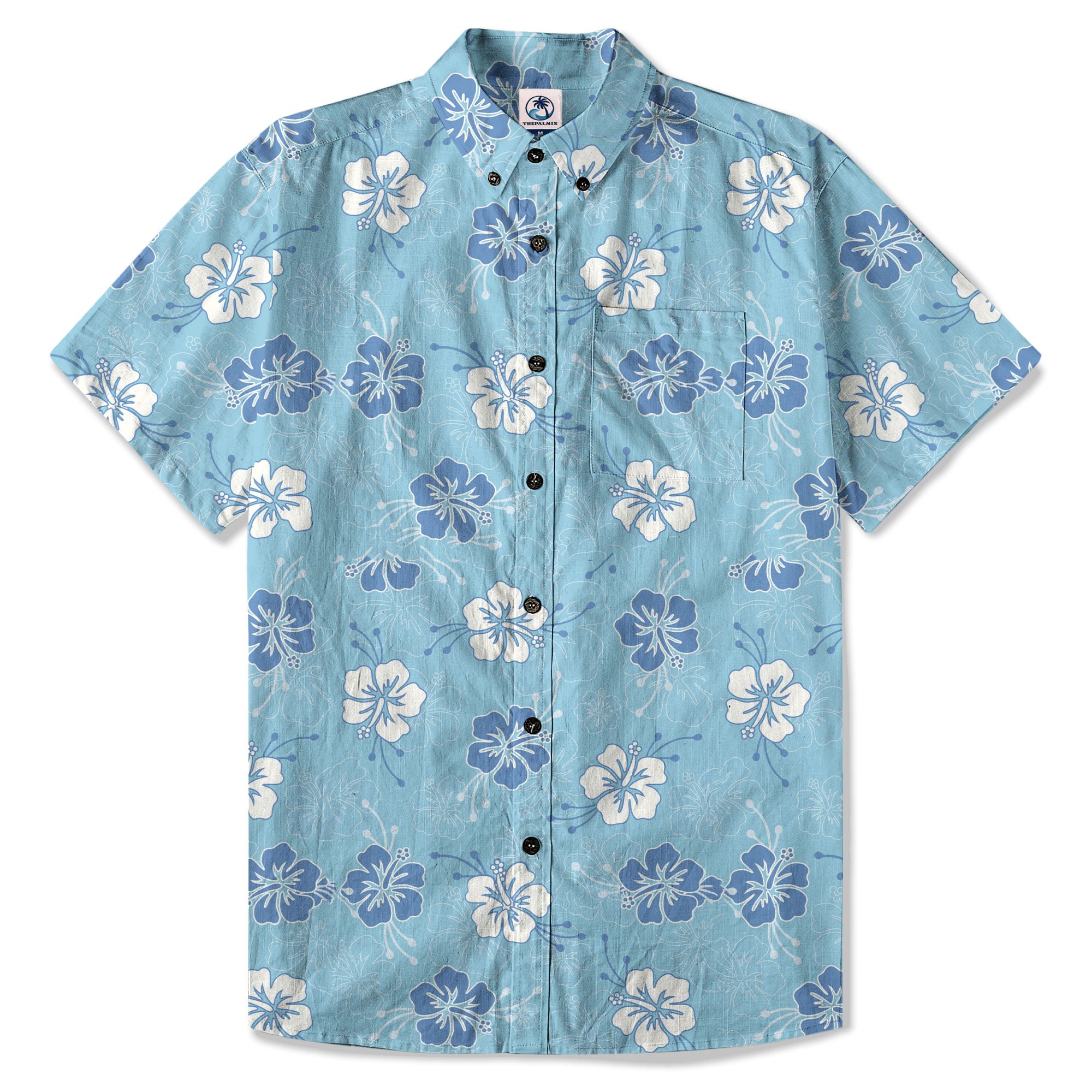 Hibiscus Floral Pattern Button Up Hawaii Shirt