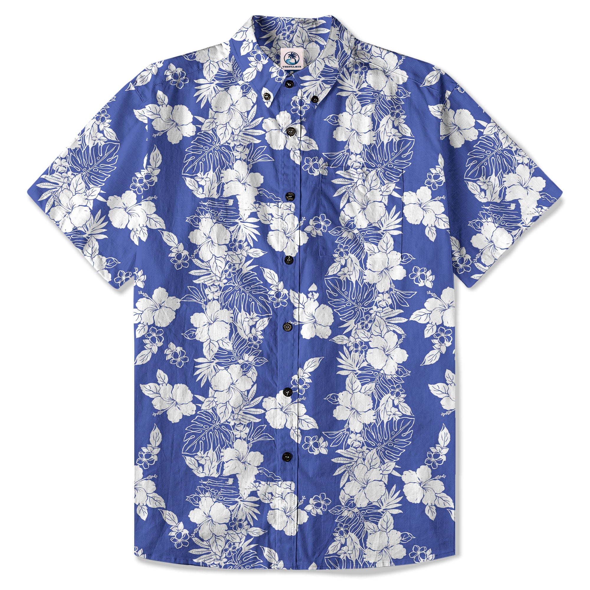 Hibiscus Floral Pattern Button Up Hawaii Shirt