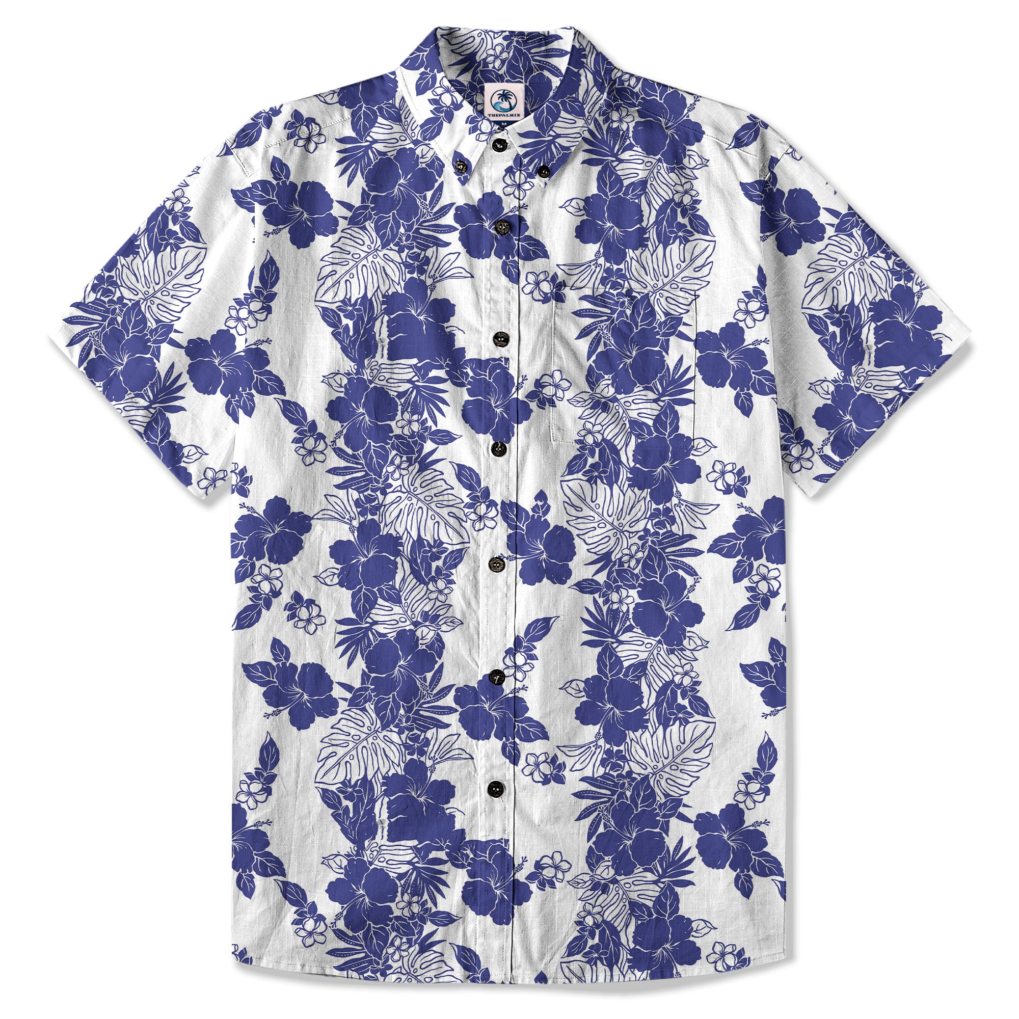 Hibiscus Floral Pattern Button Up Hawaii Shirt