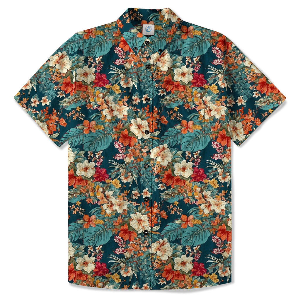 Hawaii Flowers Seamless Patterns Hawaiian Shirt For Men, Aloha Floral Pattern Hawaii Shirt