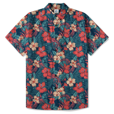 Hawaii Flowers Seamless Patterns Hawaiian Shirt For Men, Aloha Floral Pattern Hawaii Shirt