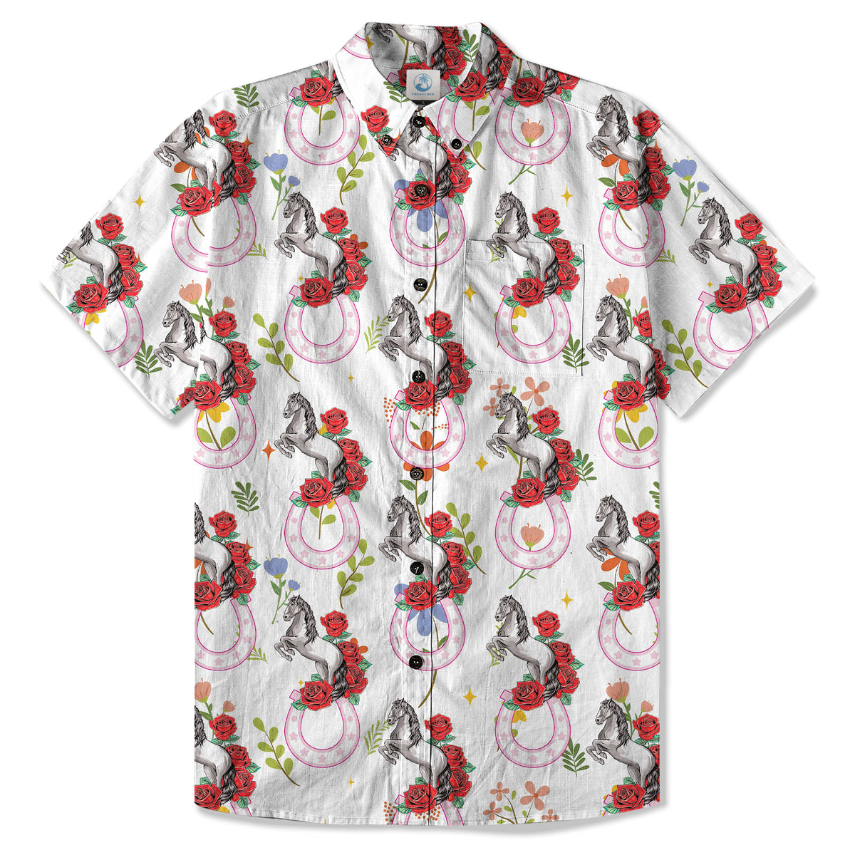Horseshoes Rose Kentucky Hawaiian Shirt Derby Day