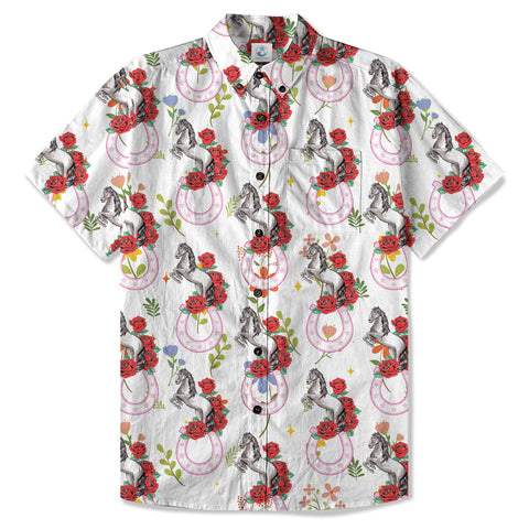 Horseshoes Rose Kentucky Hawaiian Shirt Derby Day