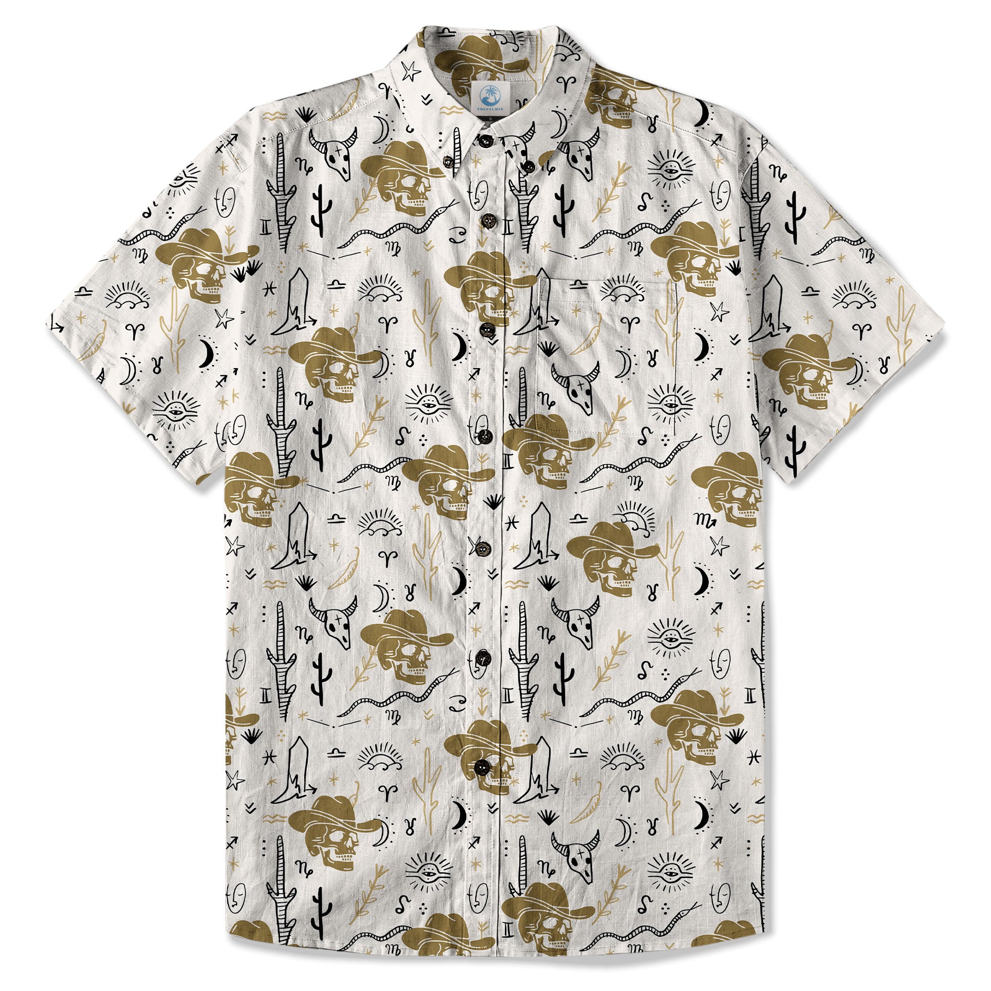 Western Skull Hawaiian Shirt Tropical Summer Vacation