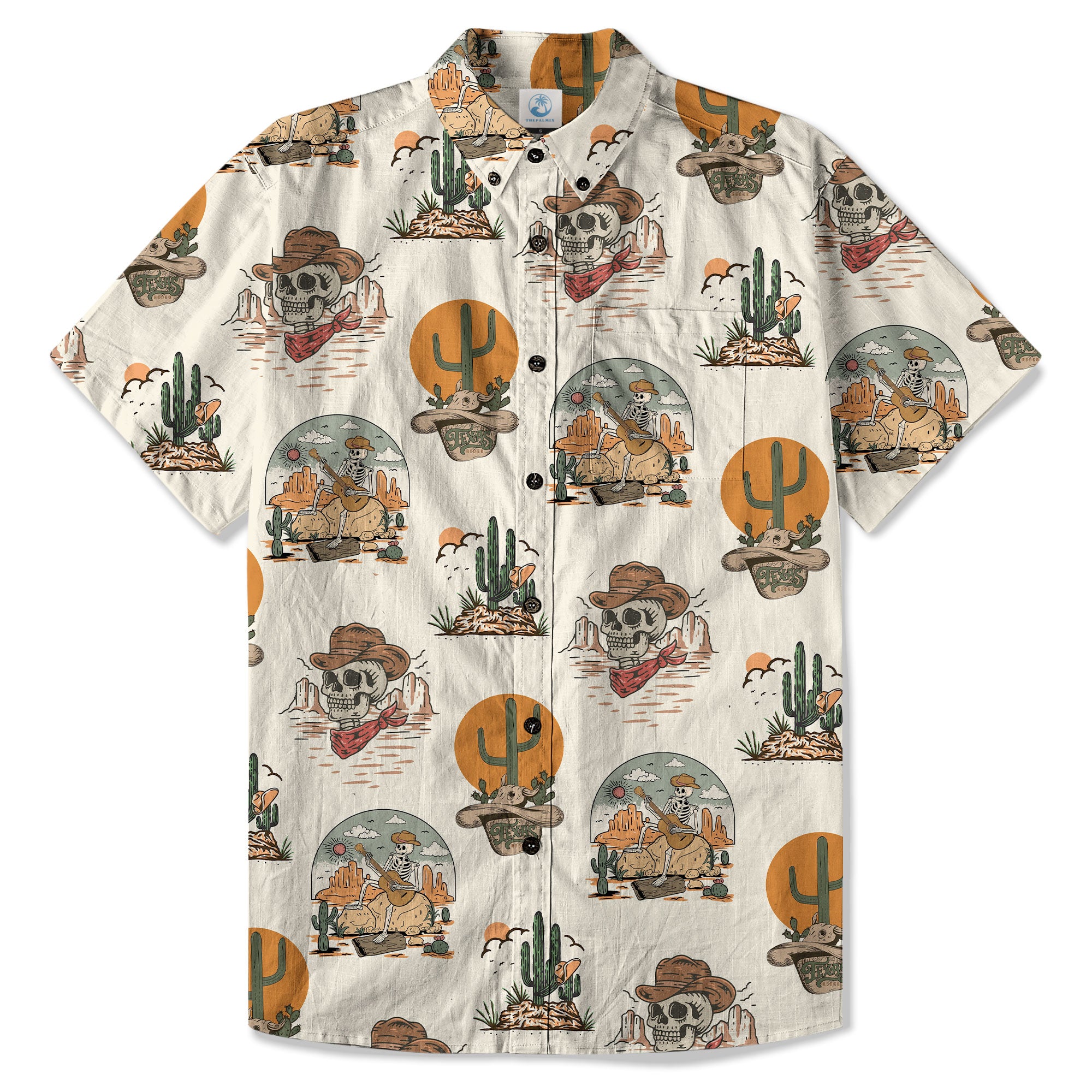 Western Skull Hawaiian Shirt Tropical Summer Vacation