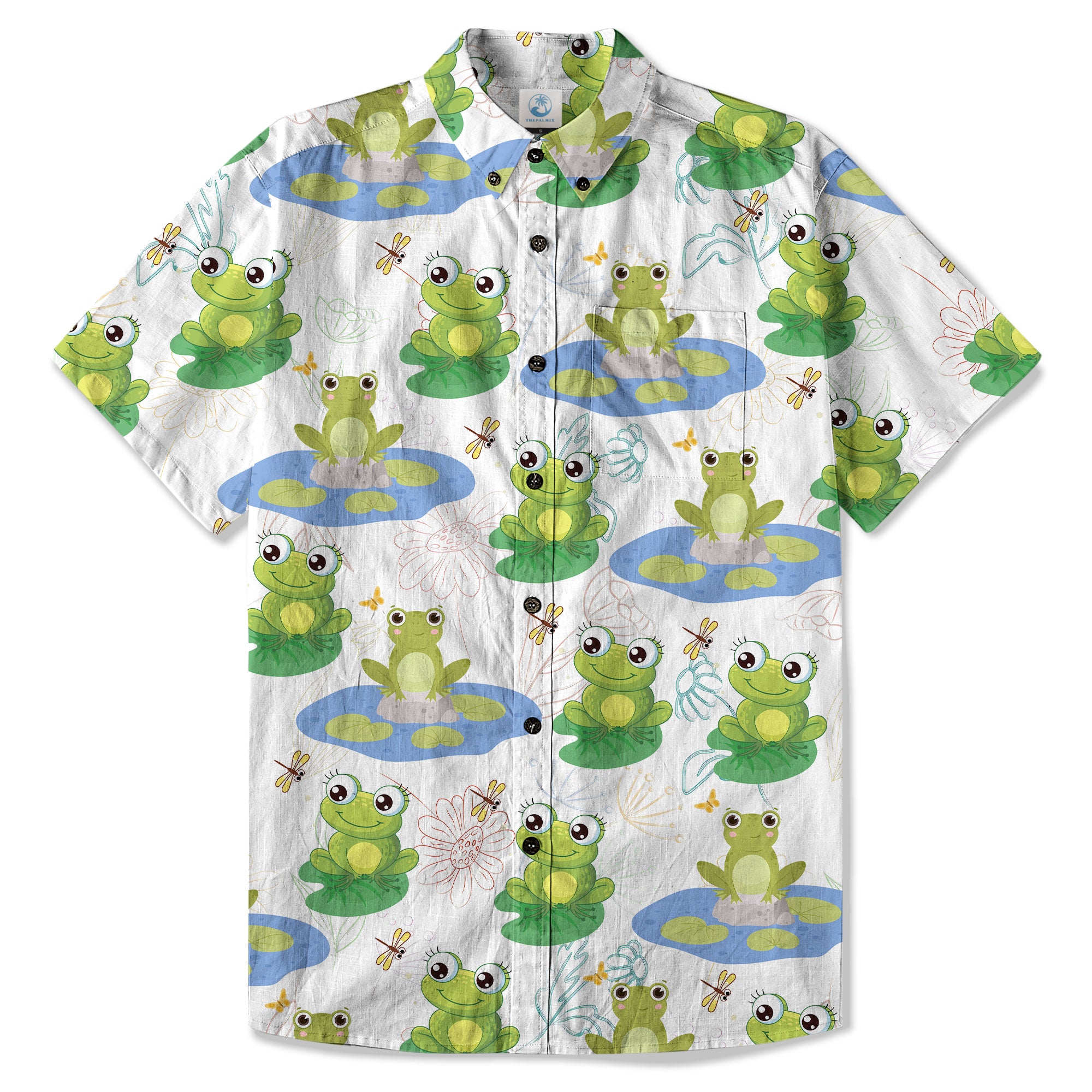 Tropical Red-eyed Frog Hawaiian Shirt Palm Leaves Aloha Frog Cute Tropical Hawaiian Shirt