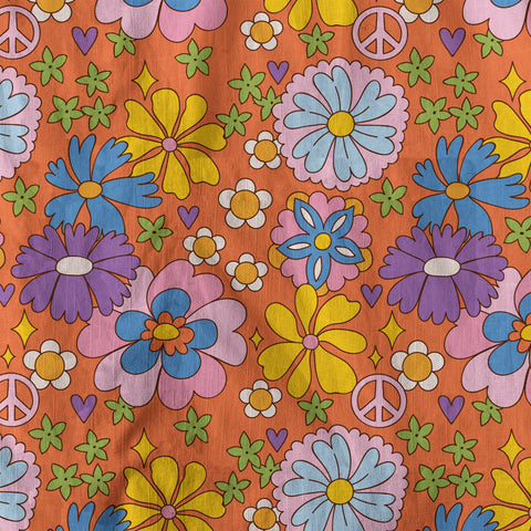 Hippie Groovy Flower Hawaii Shirt, Hippie Peace Love Hawaii Shirt