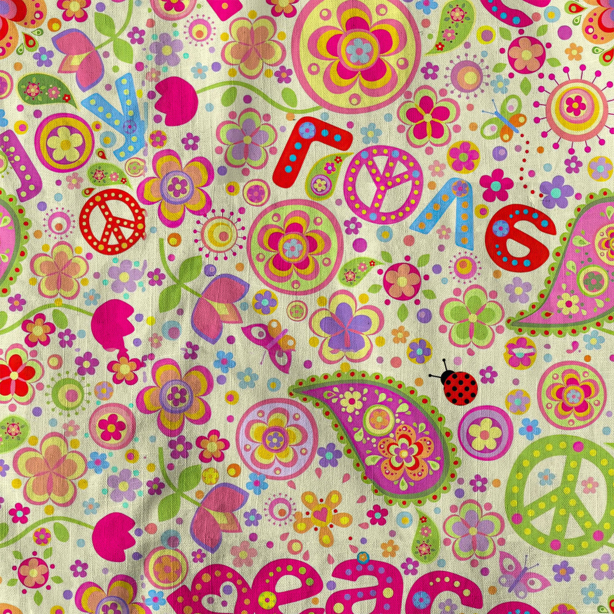Hippie Groovy Flower Hawaii Shirt, Hippie Peace Love Hawaii Shirt