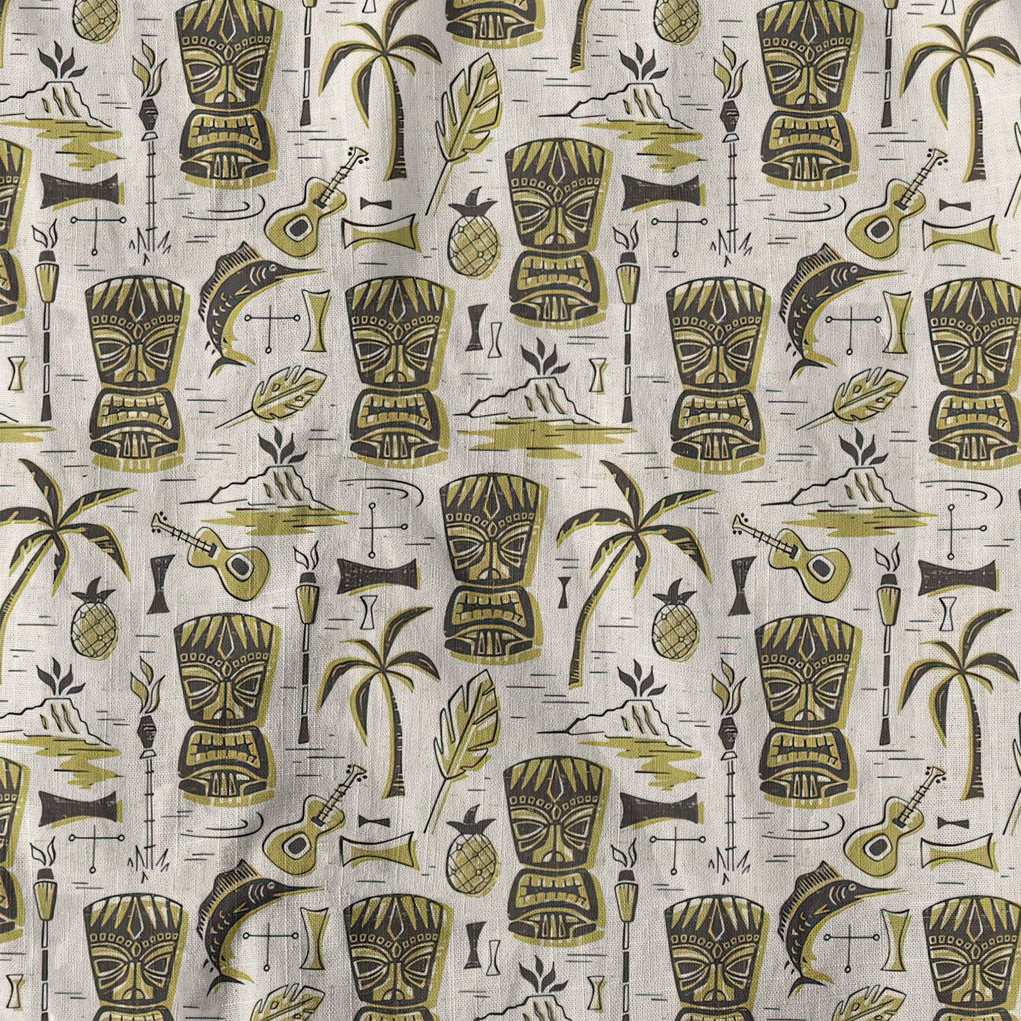 Retro Mid Century Modern Tiki Hawaii Shirt, Tropical Tiki Hawaii Shirt