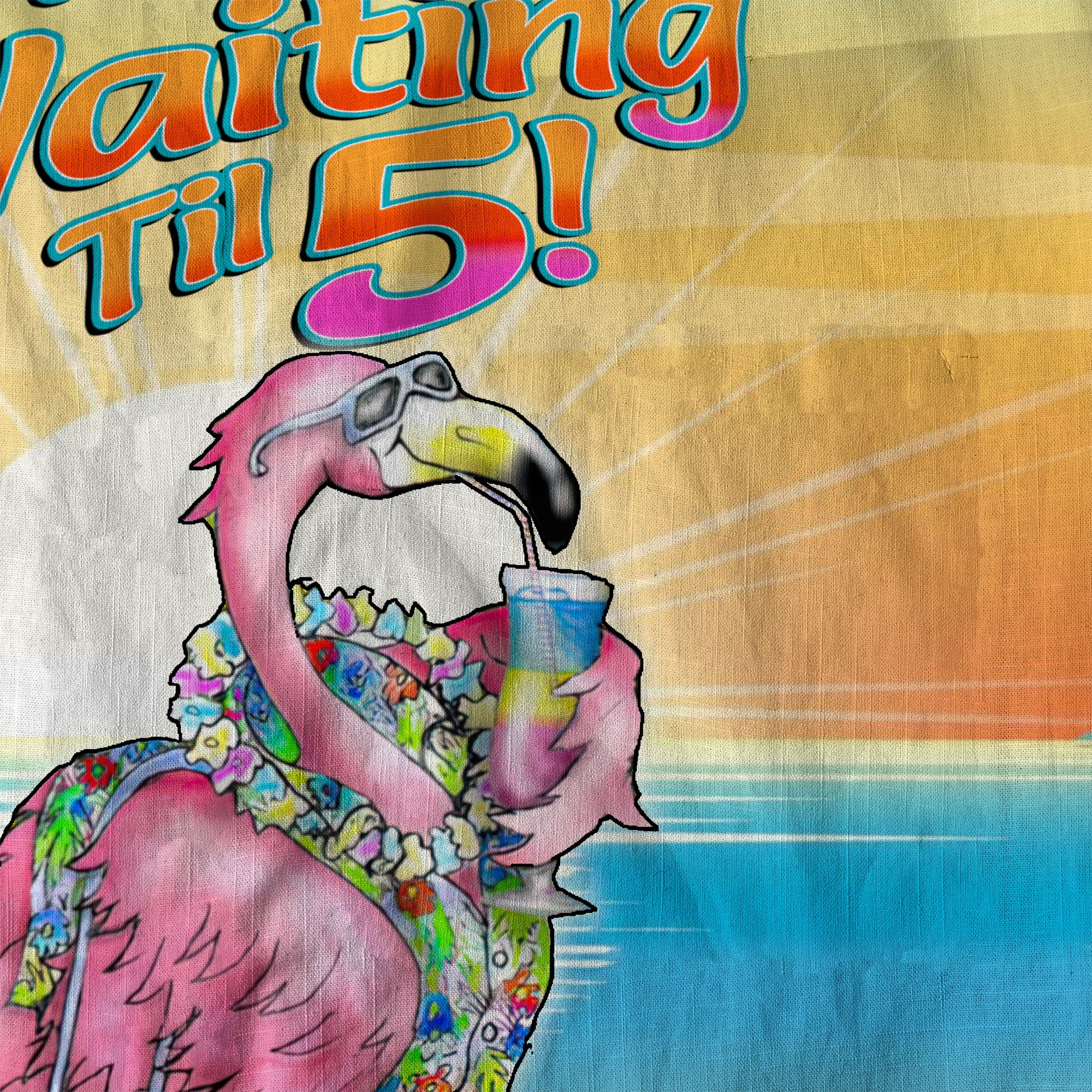 Funny Flamingo Hibiscus Drink Short Sleeve Shirt, I'm Not Waiting Until 5 Hawaii Shirt - The Palmix