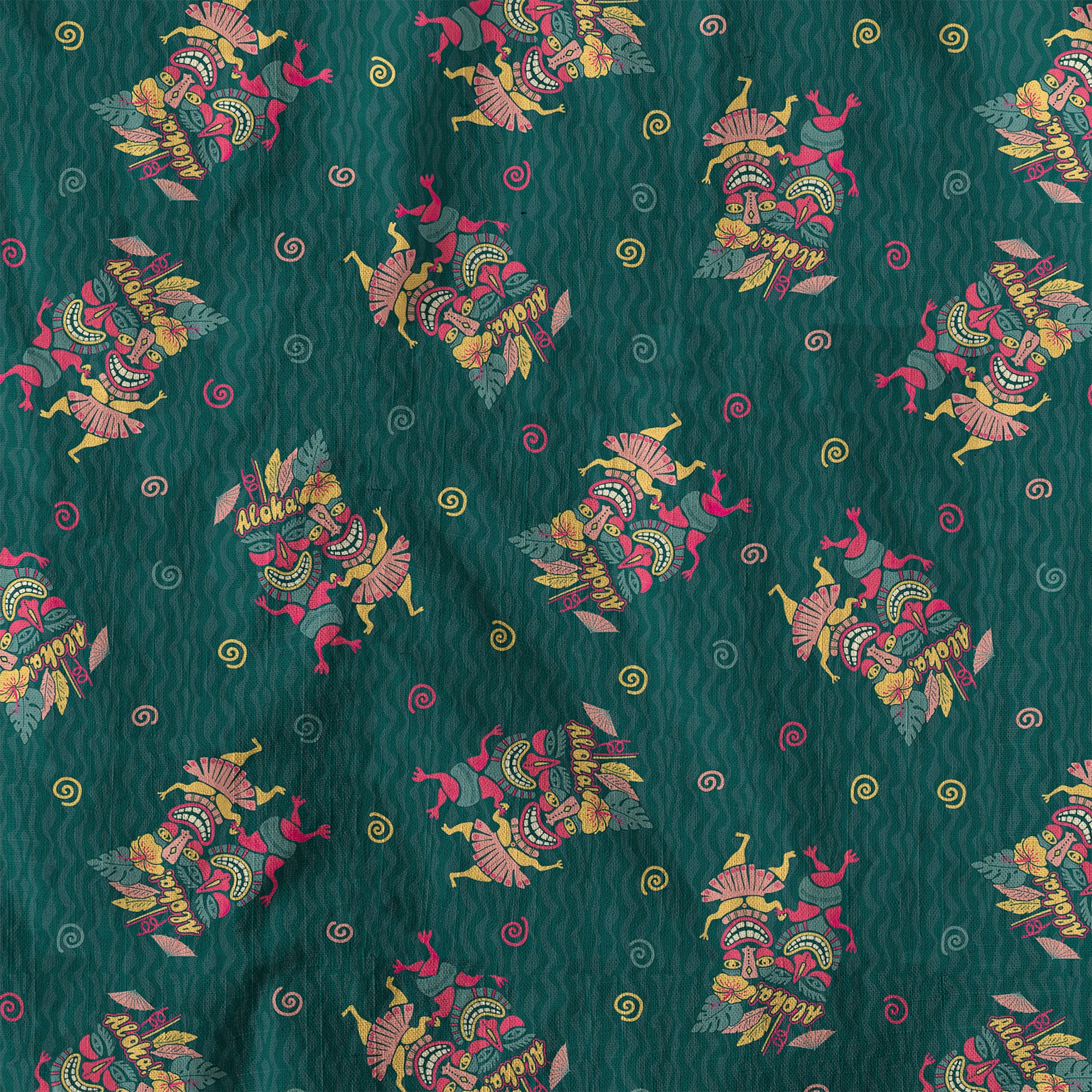 Hula Dancing Tiki Hibiscus Flower Hawaii Shirt