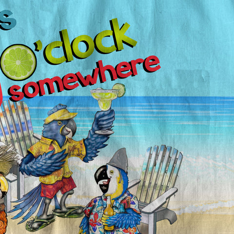 It's 5 O'clock Somewhere Hibiscus Flowers Hawaii Shirt, Parrot Hawaiian Shirt - The Palmix