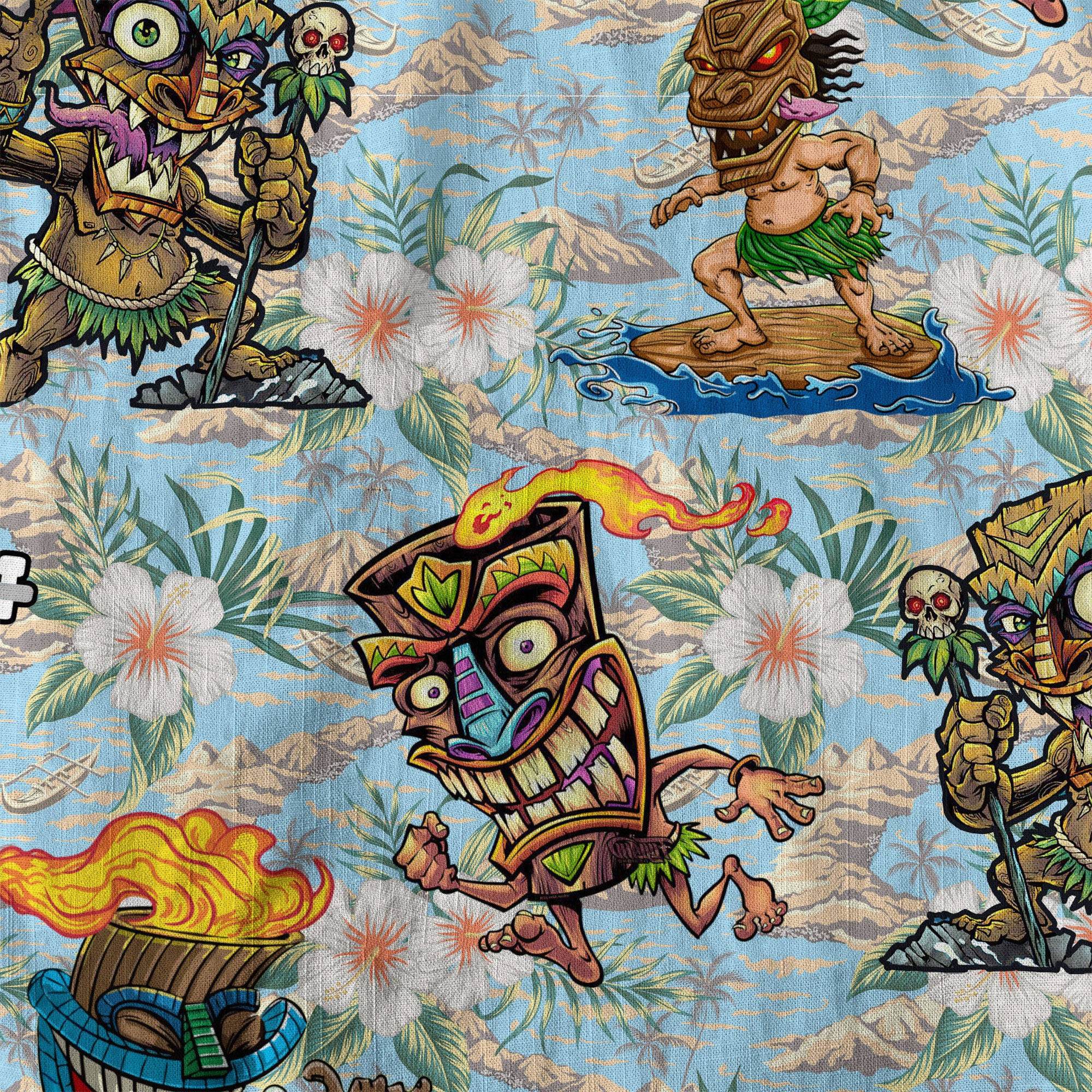 Tiki Mask Aloha Hawaii Shirt, Tiki Mask Ocean Hawaiian Shirt