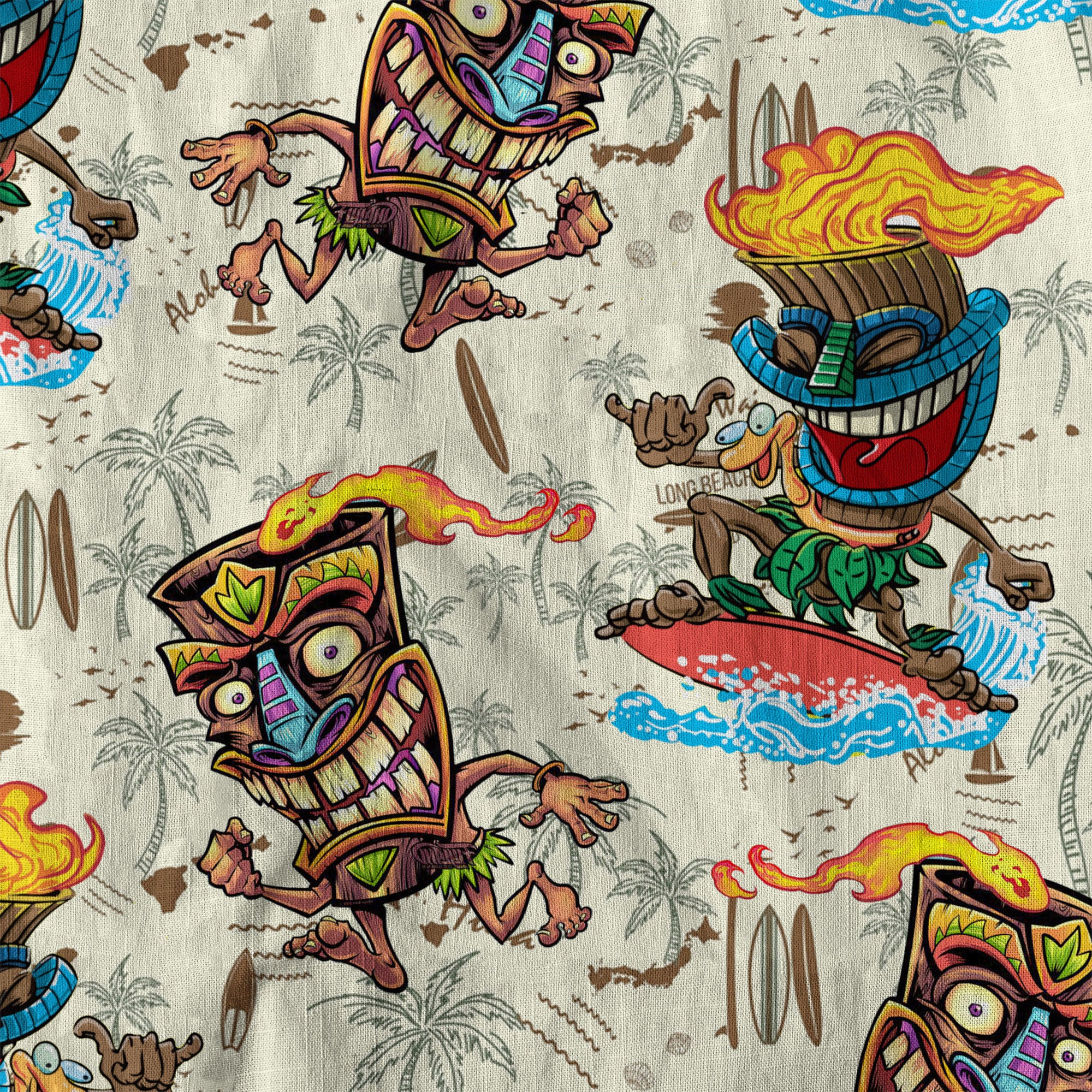 Tiki Mask Aloha Hawaii Shirt, Tiki Mask Long Island Hawaiian Shirt