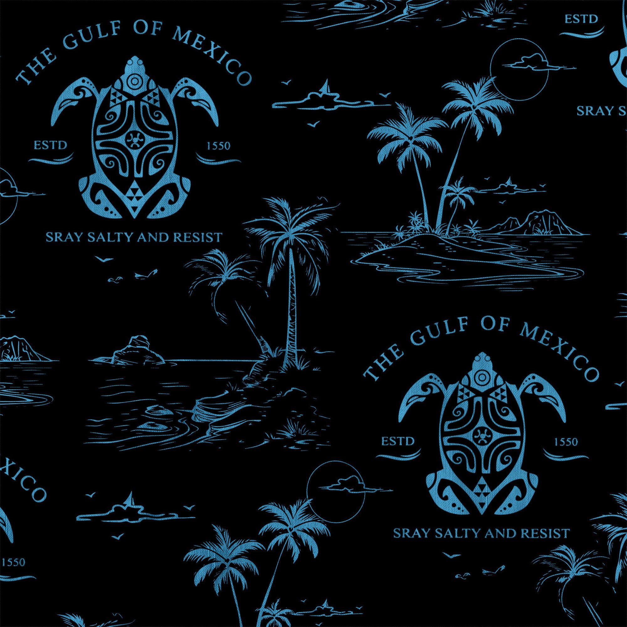 Gulf Of Mexico Est 1550 Hawaiian Shirt, Turtle Gulf Of Mexico Hawaiian Shirt