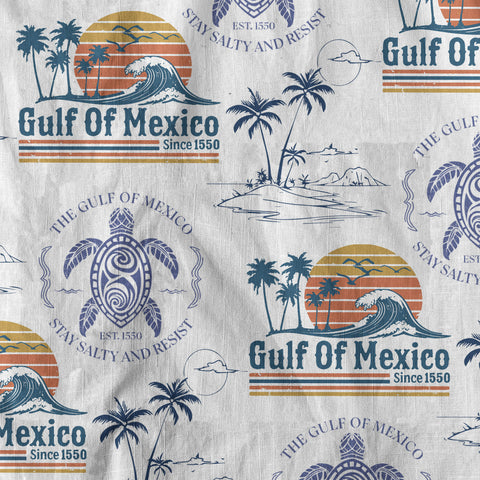 Retro Sunset Gulf Of Mexico Since 1550 Hawaii Shirt, Gulf of Mexico Hawaii Shirt