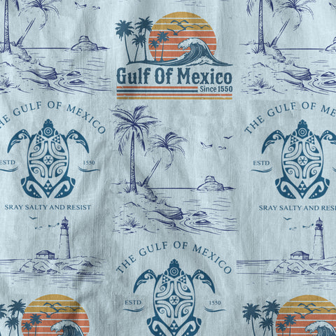 Retro Sunset Gulf Of Mexico Since 1550 Hawaii Shirt, Gulf of Mexico Hawaii Shirt