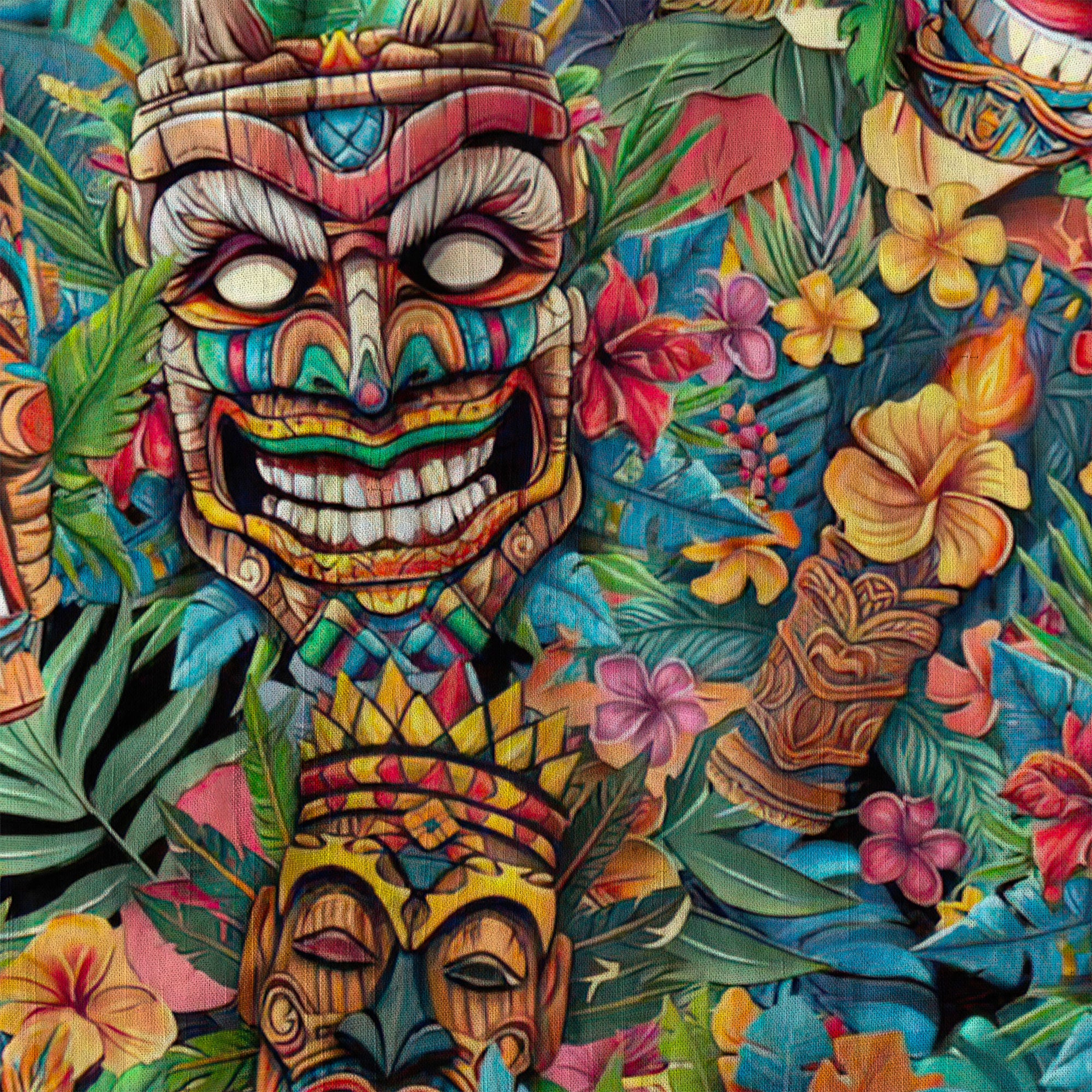 Colorful Tiki Hawaiian Shirt, Summer Vibes Aloha Hawaii Shirt