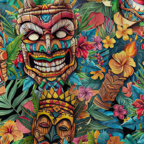 Colorful Tiki Hawaiian Shirt, Summer Vibes Aloha Hawaii Shirt