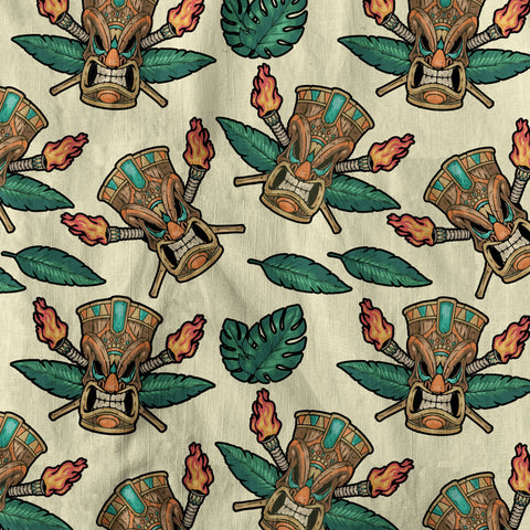 Tribal Tiki Hawaiian Shirt, Tiki Flowers Aloha Hawaii Shirt