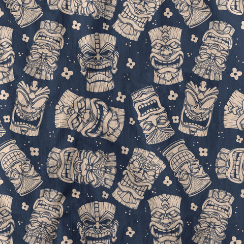 Tribal Tiki Hawaiian Shirt, Tiki Flowers Aloha Hawaii Shirt
