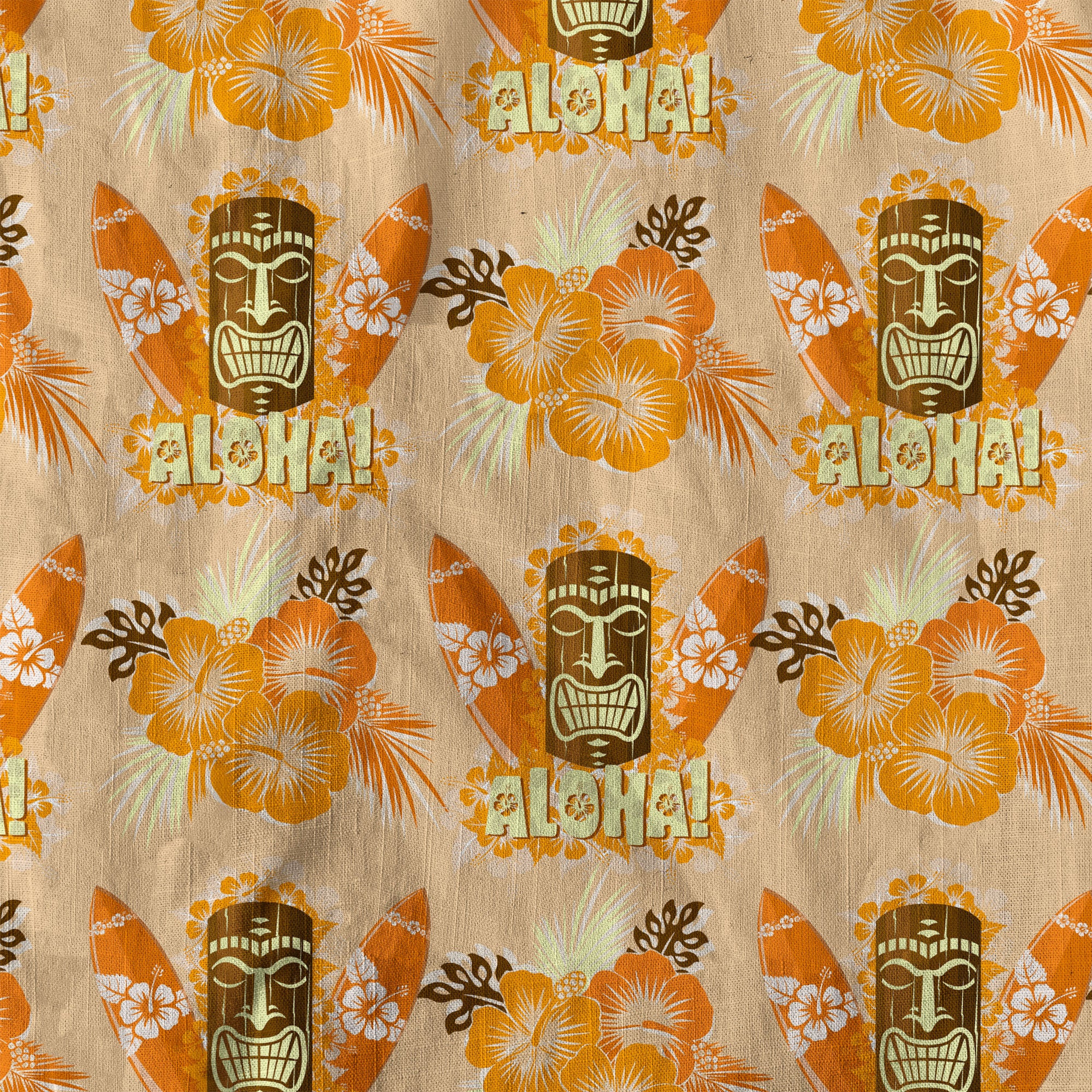 Tribal Tiki Hawaiian Shirt, Tiki Hibuscus Flowers Aloha Hawaii Shirt