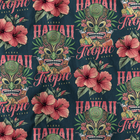 Tiki Hawaii Tropic Hawaiian Shirt
