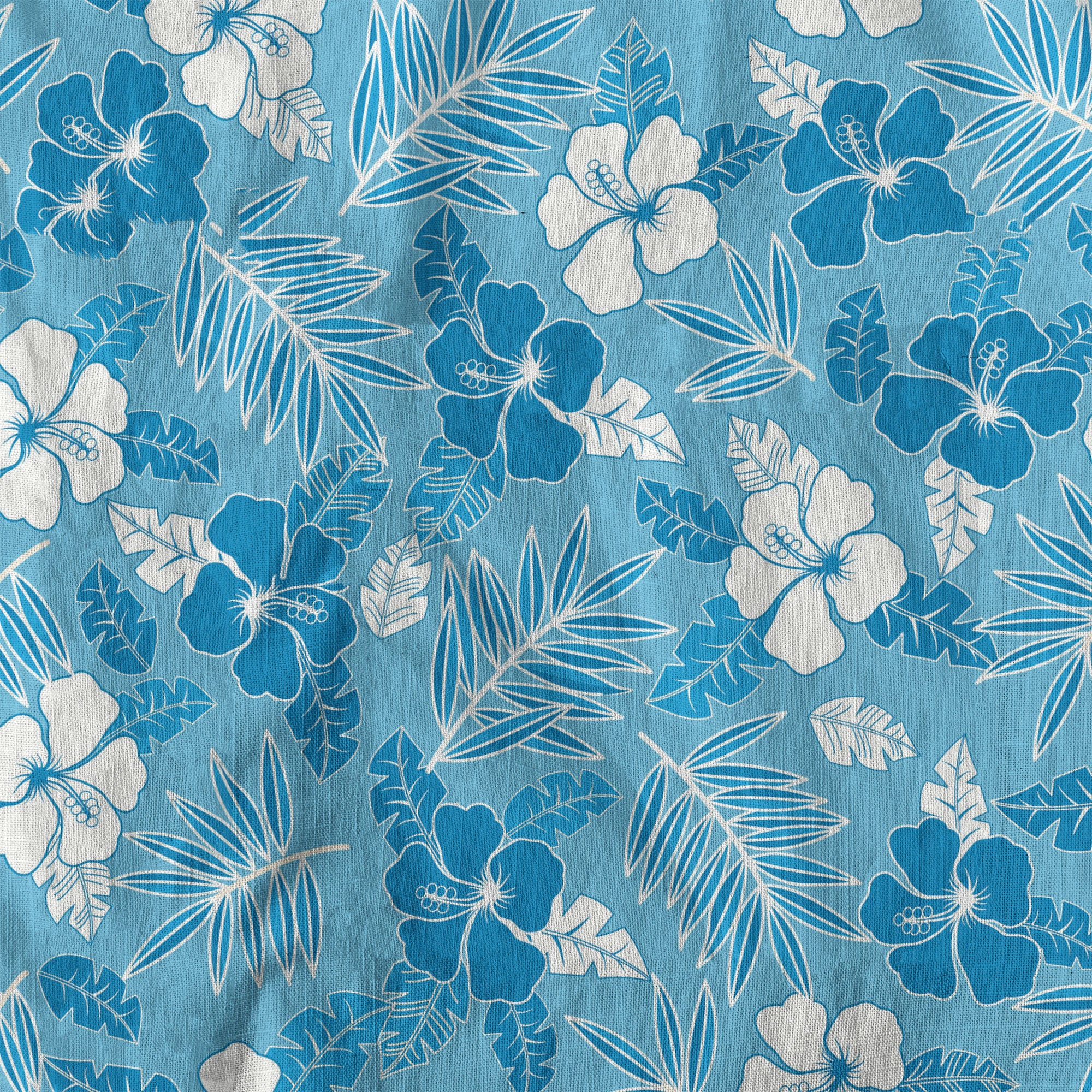 Hibiscus Floral Pattern Button Up Hawaii Shirt