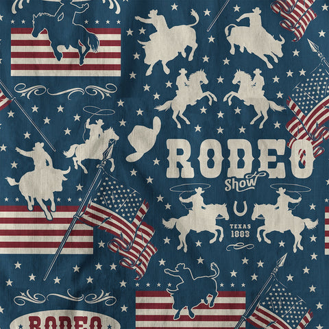 American Rodeo Hawaiian Shirt Colorful Cowboys Riding Patriotic Western Shirt 4th of July