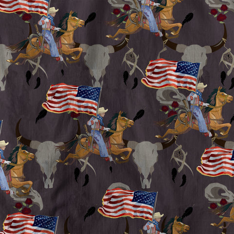 American Rodeo Hawaiian Shirt Colorful Cowboys Riding Patriotic Western Shirt 4th of July