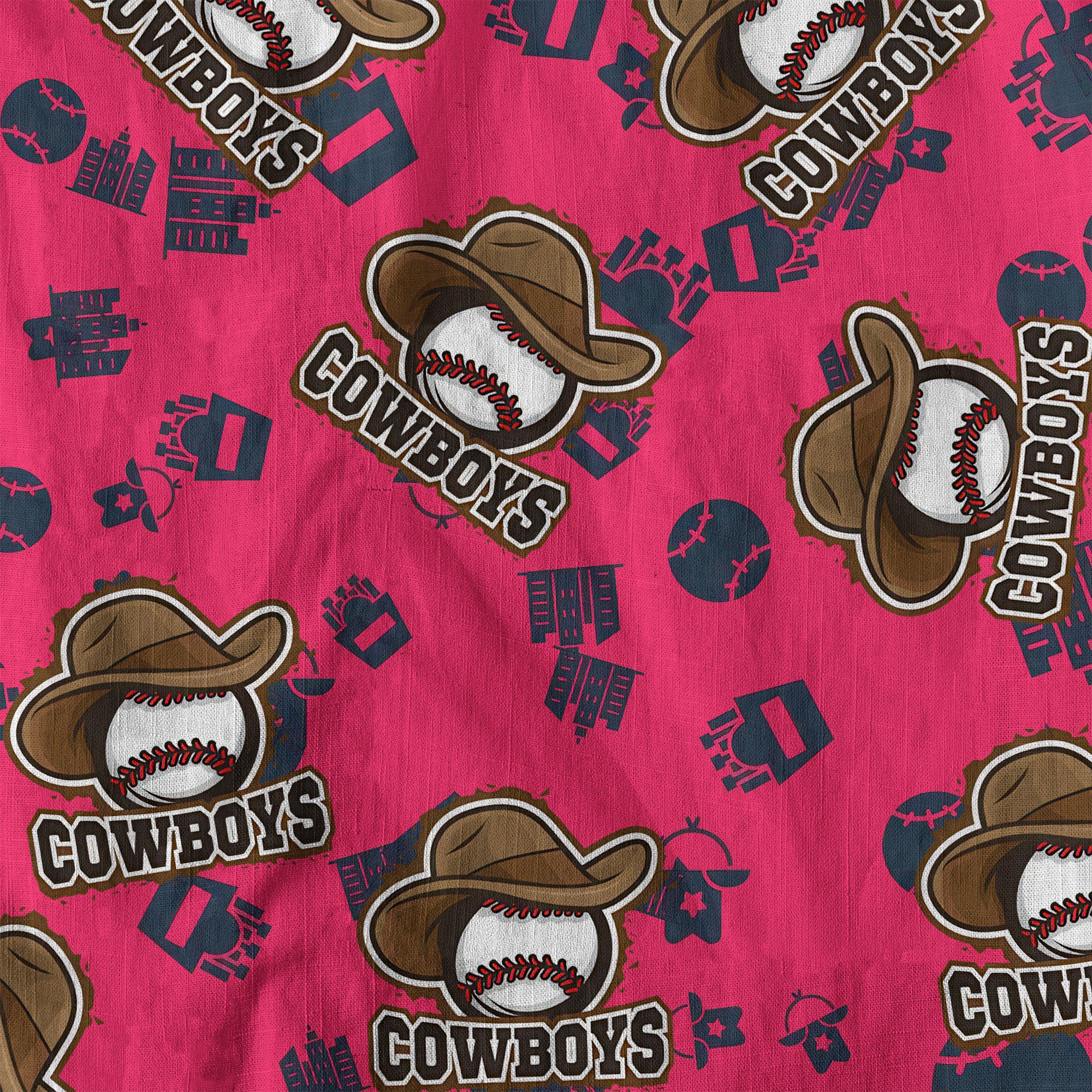 Western Cowboy Hat Baseball Hawaiian Shirt Set City Landscape Baseball Ball Shirt