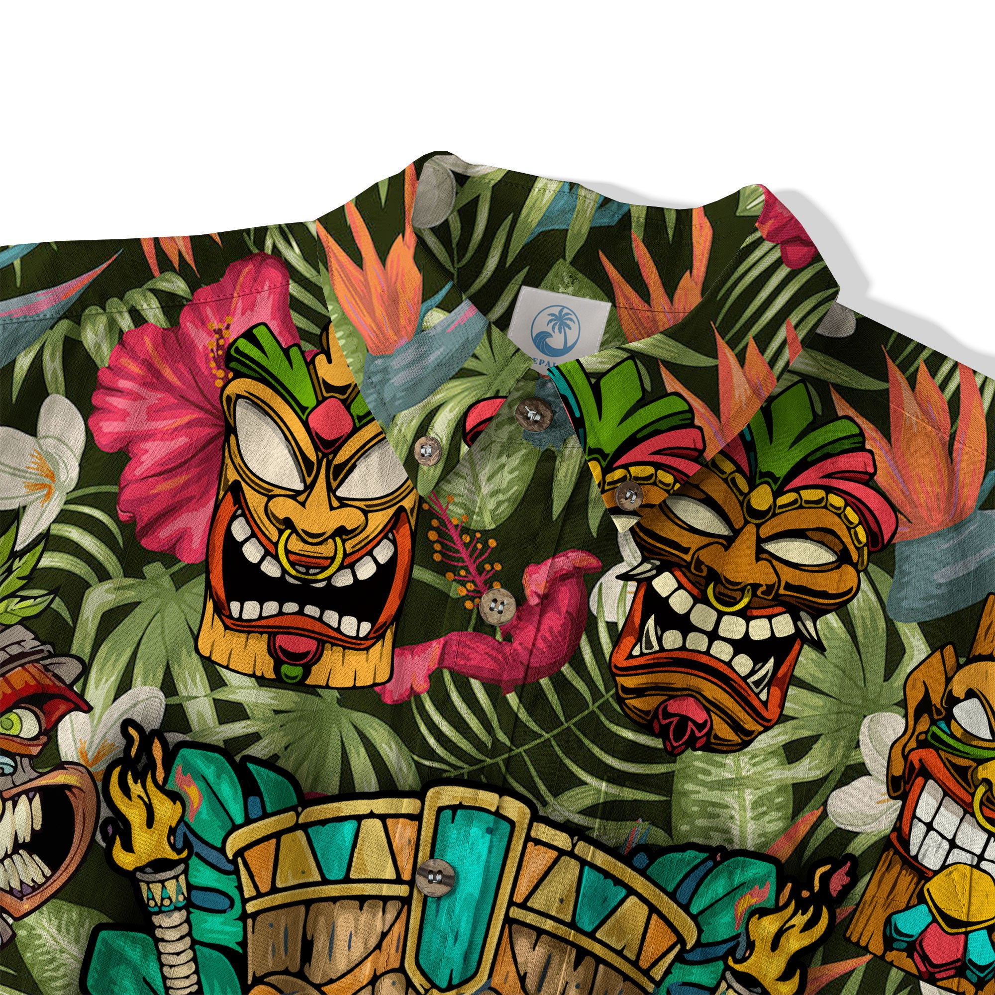 Tiki Mask Hawaii Shirt, Aloha Tiki Mask Pattern Aloha Hawaiian Shirt