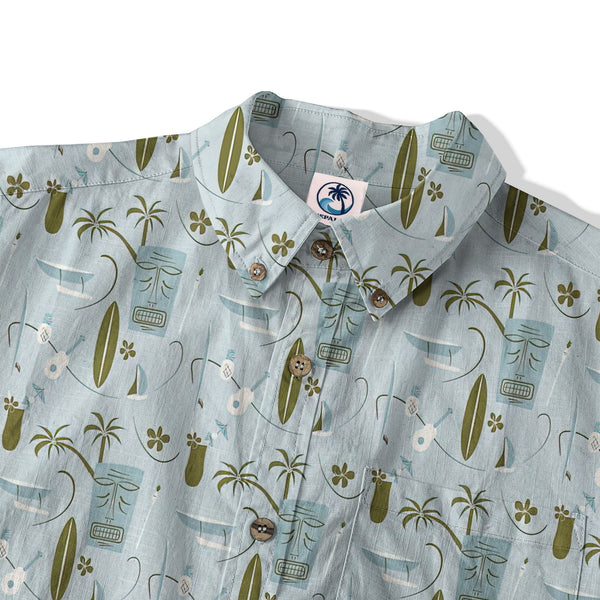 Retro Mid Century Modern Tiki Pattern Hawaii Shirt