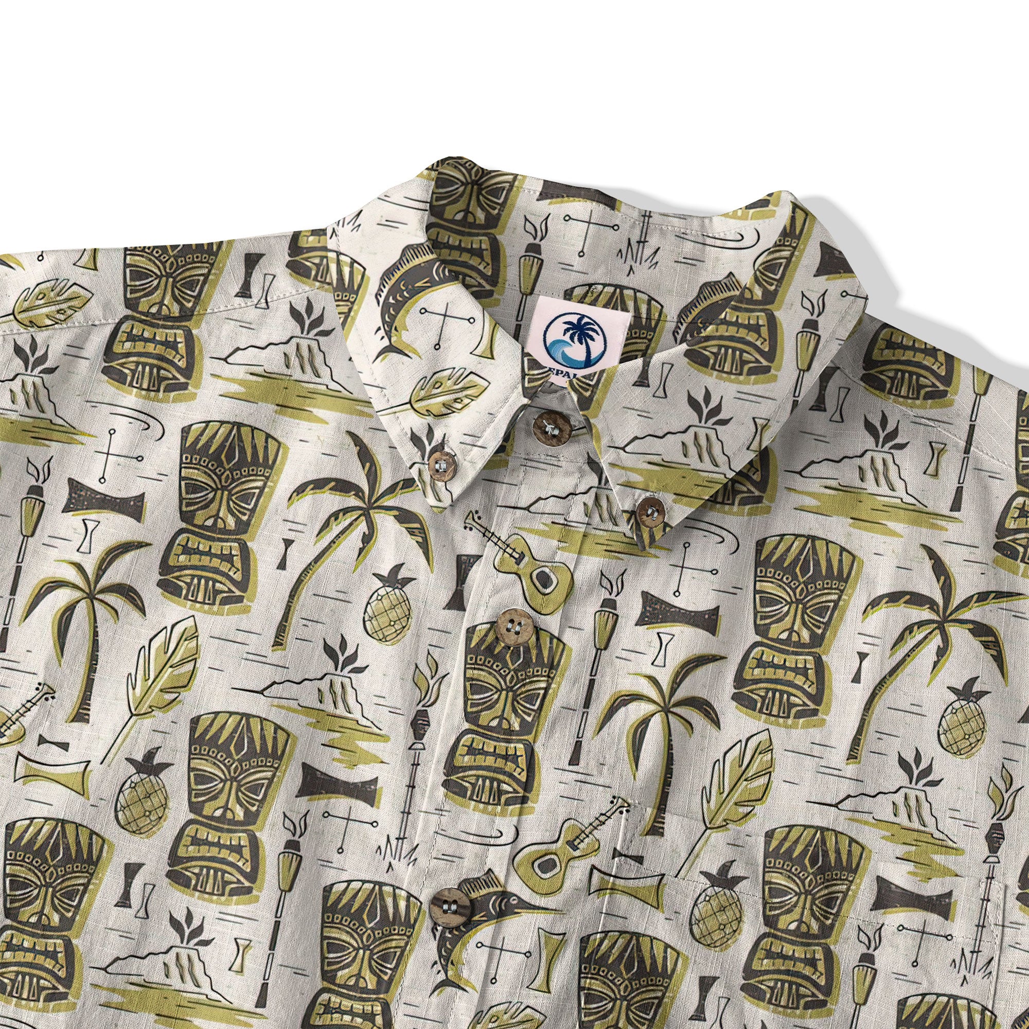 Retro Mid Century Modern Tiki Hawaii Shirt, Tropical Tiki Hawaii Shirt
