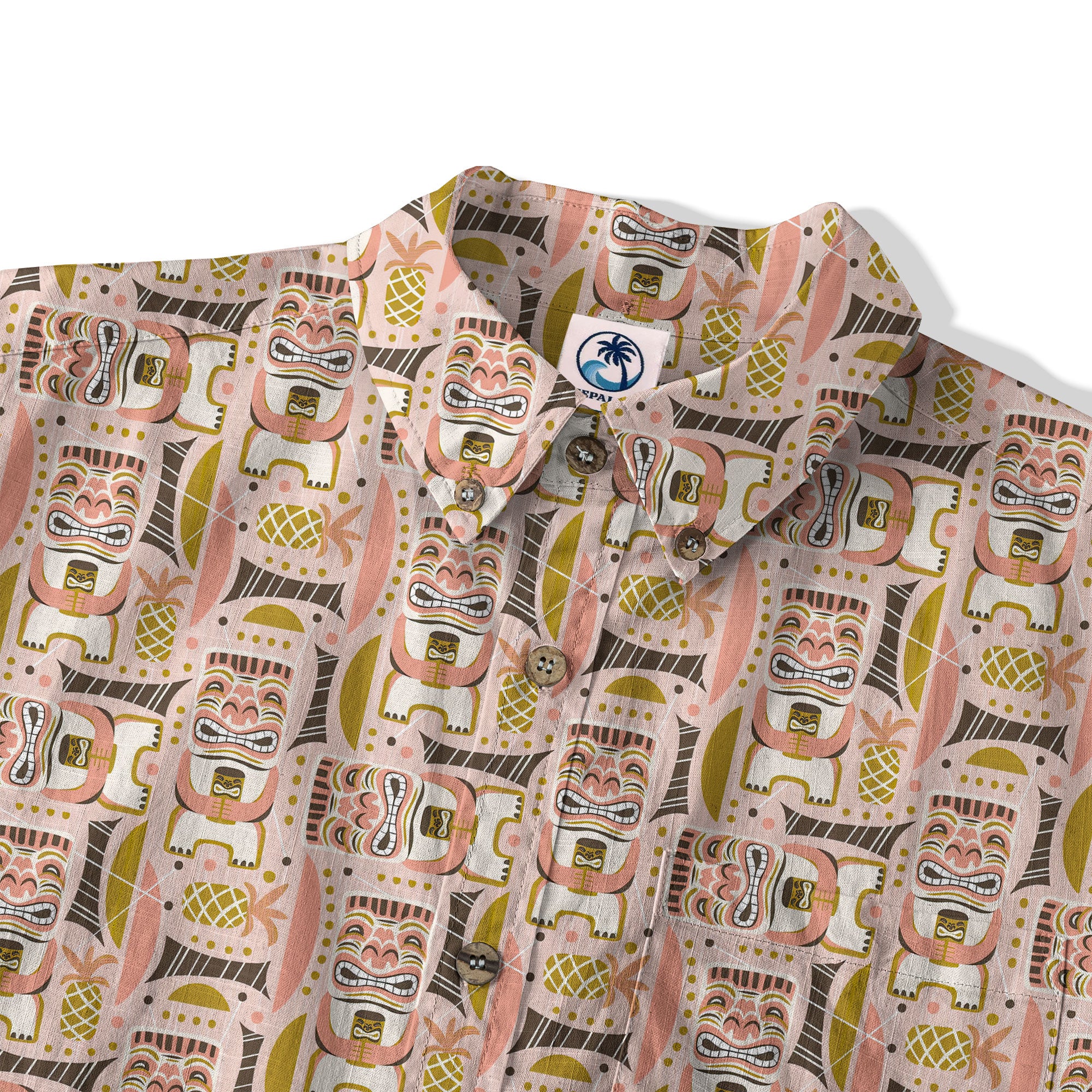 Retro Mid Century Modern Tiki Hawaii Shirt, Tropical Tiki Hawaii Shirt